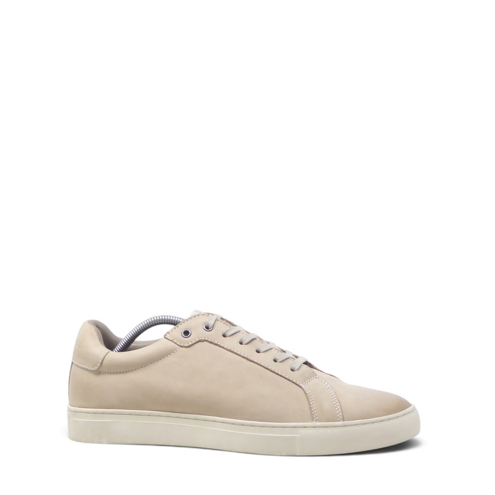 AllSaints Tucker Mens Low Top Sneakers Beige Leather Lace Up 45 / 11